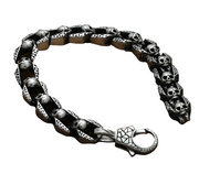 T.S.L. Men's Thai Silver Skull Bracelet