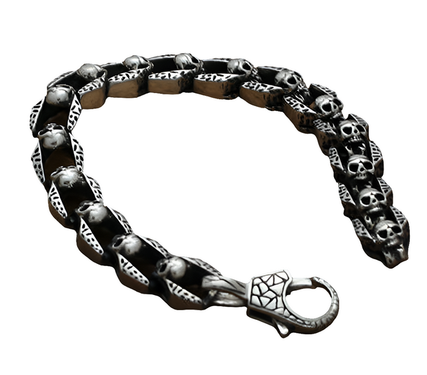 T.S.L. Men's Thai Silver Skull Bracelet