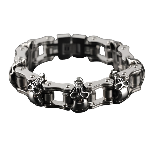 T.S.L. Chain Linked Skull Cuff Bracelet