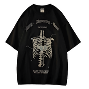 Aesthetic Gothic Skull Print Top