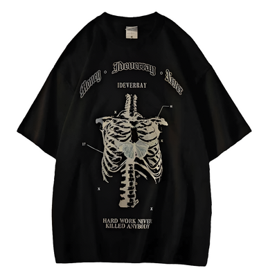 Aesthetic Gothic Skull Print Top