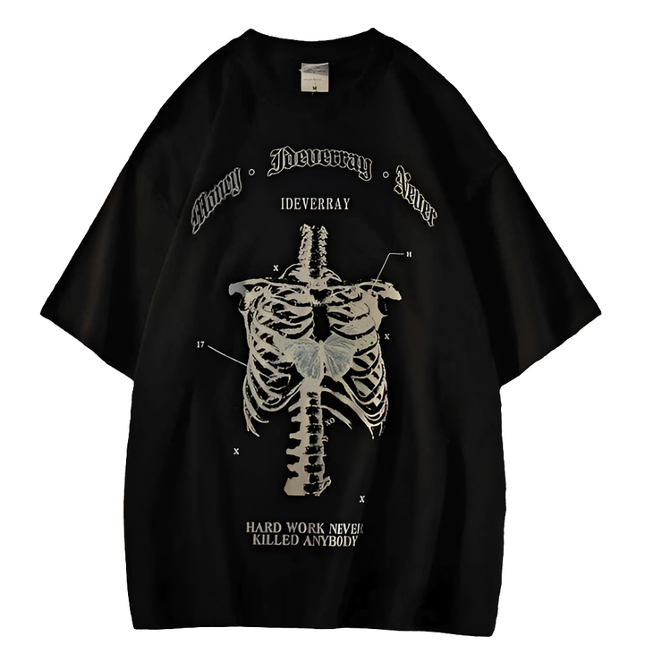 Aesthetic Gothic Skull Print Top