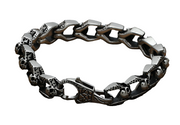 T.S.L. Men's Thai Silver Skull Bracelet