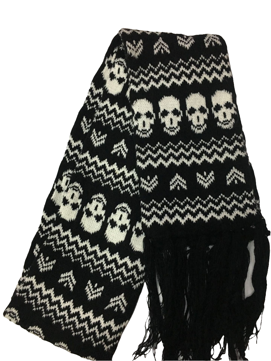 Knitted Jacquard Thickened Warm Casual Skull Scarf *8 Styles