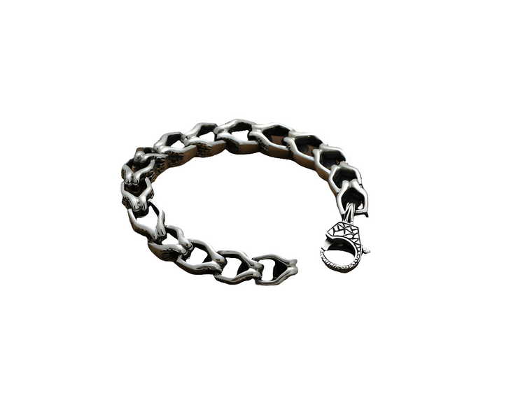 T.S.L. Men's Thai Silver Skull Bracelet