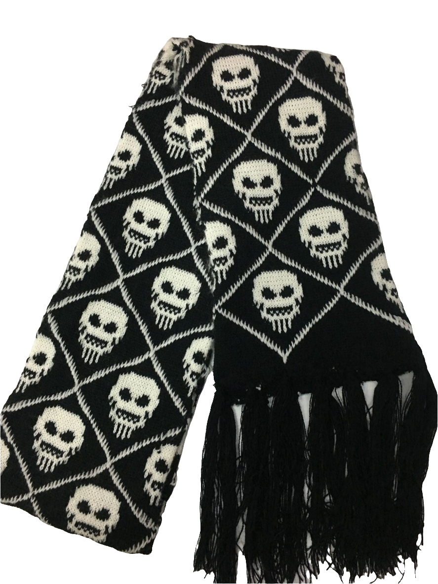 Knitted Jacquard Thickened Warm Casual Skull Scarf *8 Styles