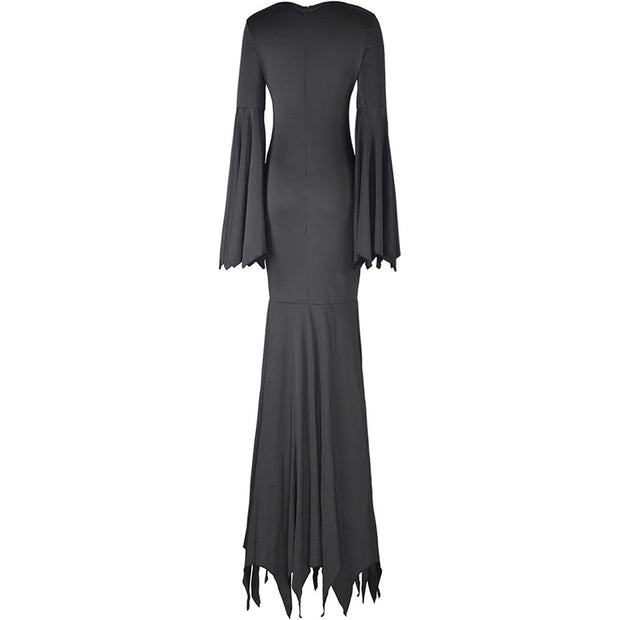Black Women's Gothic Witch Bat Sleeve Dress Halloween Cosplay Costume Vintage