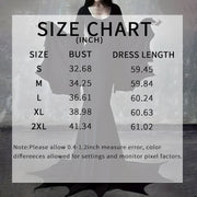 Black Women's Gothic Witch Bat Sleeve Dress Halloween Cosplay Costume Vintage