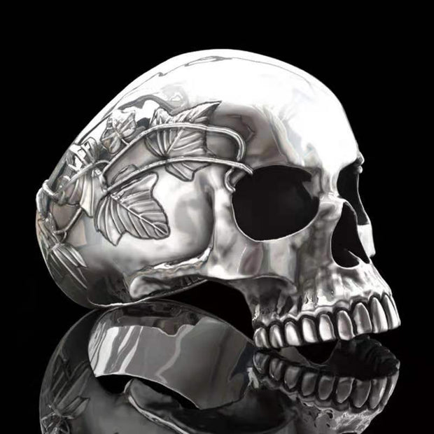 T.S.L Antique Silver Skull Shape Ring