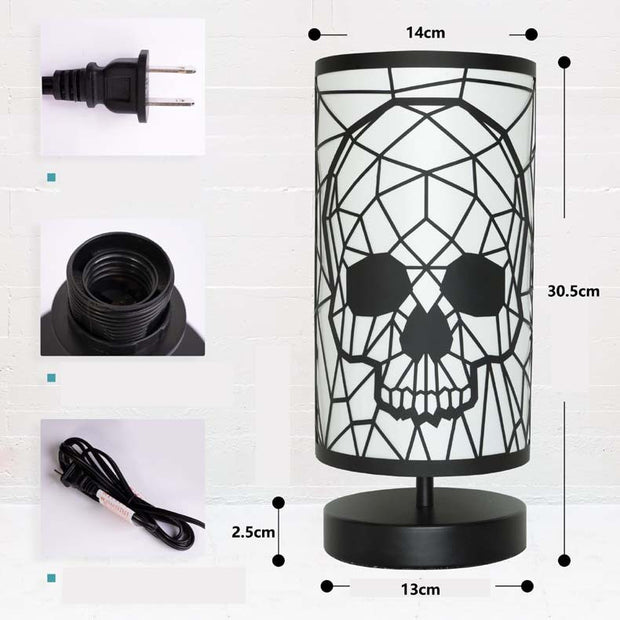 Halloween-Inspired Skull Decoration for a Festive Atmosphere, USB Iron Table Lamp
