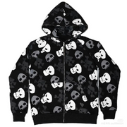 Dark Skull Cardigan Oversized Zipper Hoodie Thin Style