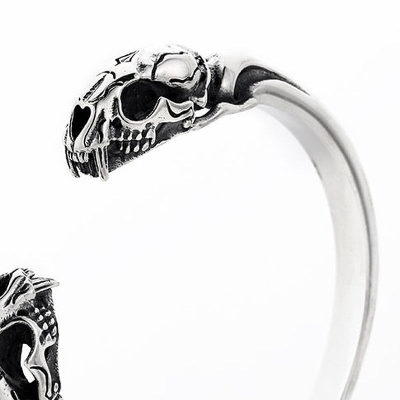 Men's S925 Sterling Silver Beast Skull Bracelet