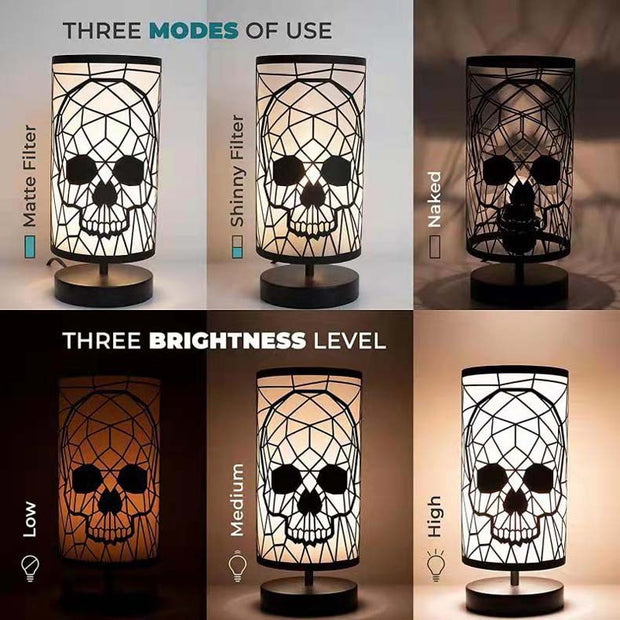Halloween-Inspired Skull Decoration for a Festive Atmosphere, USB Iron Table Lamp