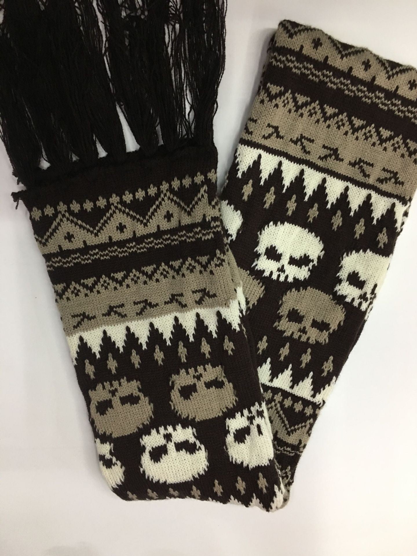 Knitted Jacquard Thickened Warm Casual Skull Scarf *8 Styles