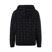 90s Vintage Skull Print Black Zipper Sweatshirt Long Sleeve