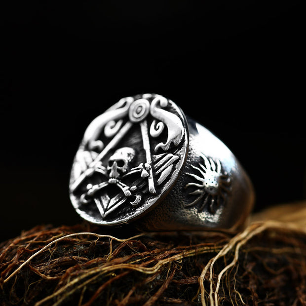 Vintage Titanium Men's Skull Ring Jewelry