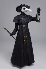 Medieval Steam Punk Plague Doctor Costume Beak Crow Long Mouth Mask