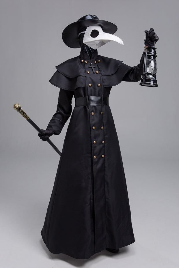 Medieval Steam Punk Plague Doctor Costume Beak Crow Long Mouth Mask