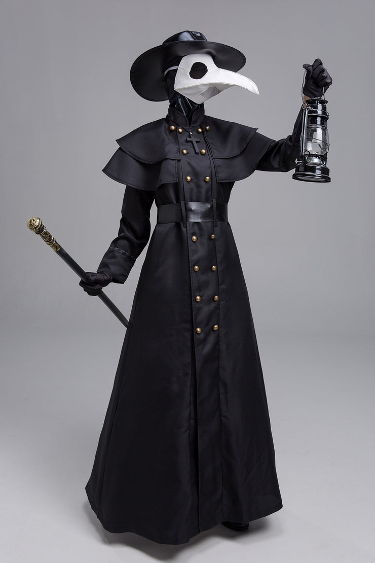 Medieval Steam Punk Plague Doctor Costume Beak Crow Long Mouth Mask