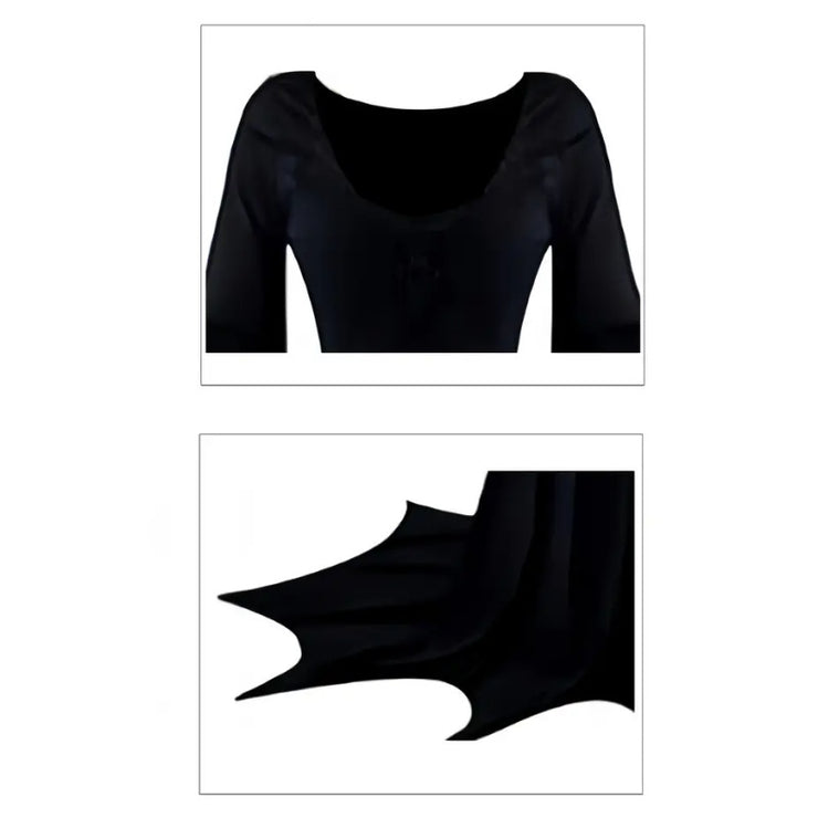 Black Women's Gothic Witch Bat Sleeve Dress Halloween Cosplay Costume Vintage