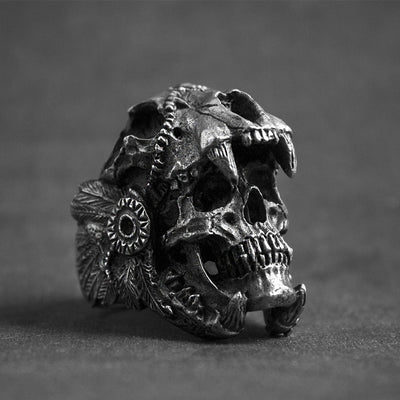 European And American Skull Retro Head-Dress Skull