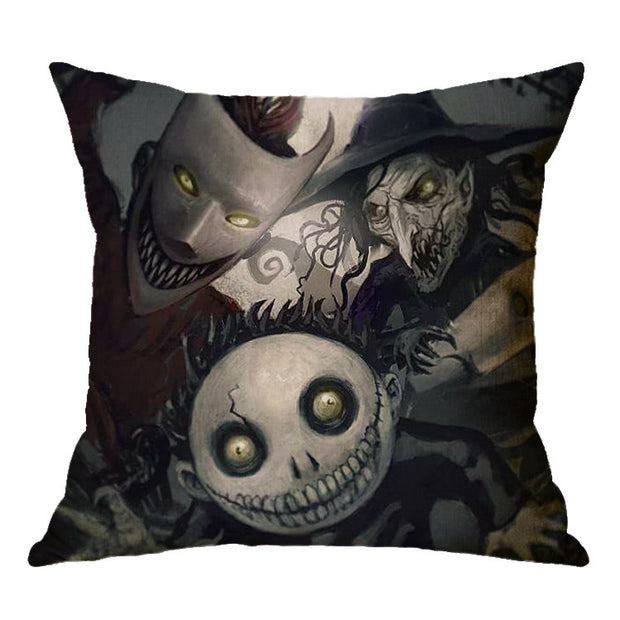 Linen Skull Halloween-inspired Nightmare Xmas Pillow Cover *29 Styles