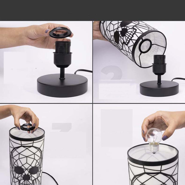 Halloween-Inspired Skull Decoration for a Festive Atmosphere, USB Iron Table Lamp