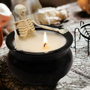 Halloween-Inspired Fluorescent Skeleton/Skull Gothic Candle Cauldron Ornament