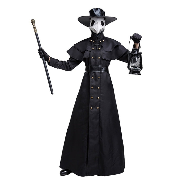 Medieval Steam Punk Plague Doctor Costume Beak Crow Long Mouth Mask