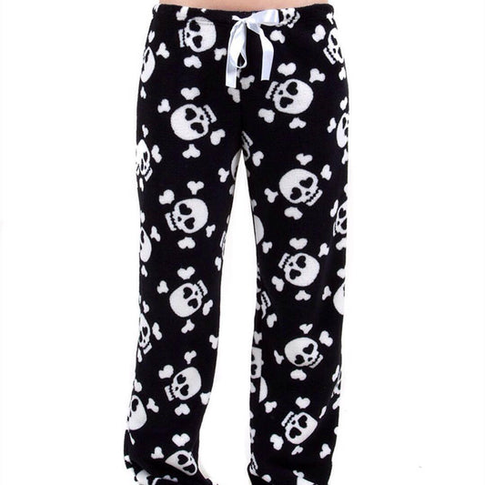 Casual Loose Fitting Skull Print Pajama Pants
