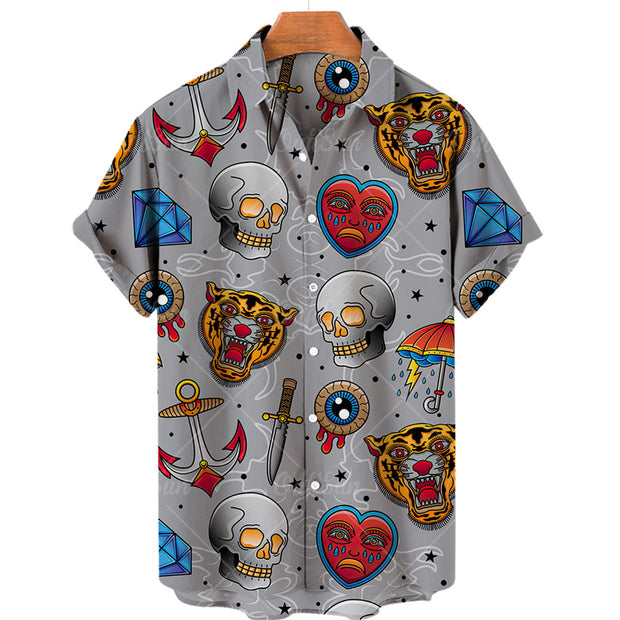 Loose Breathable Vintage  Hawaiian Short-sleeved Shirt *4 Styles
