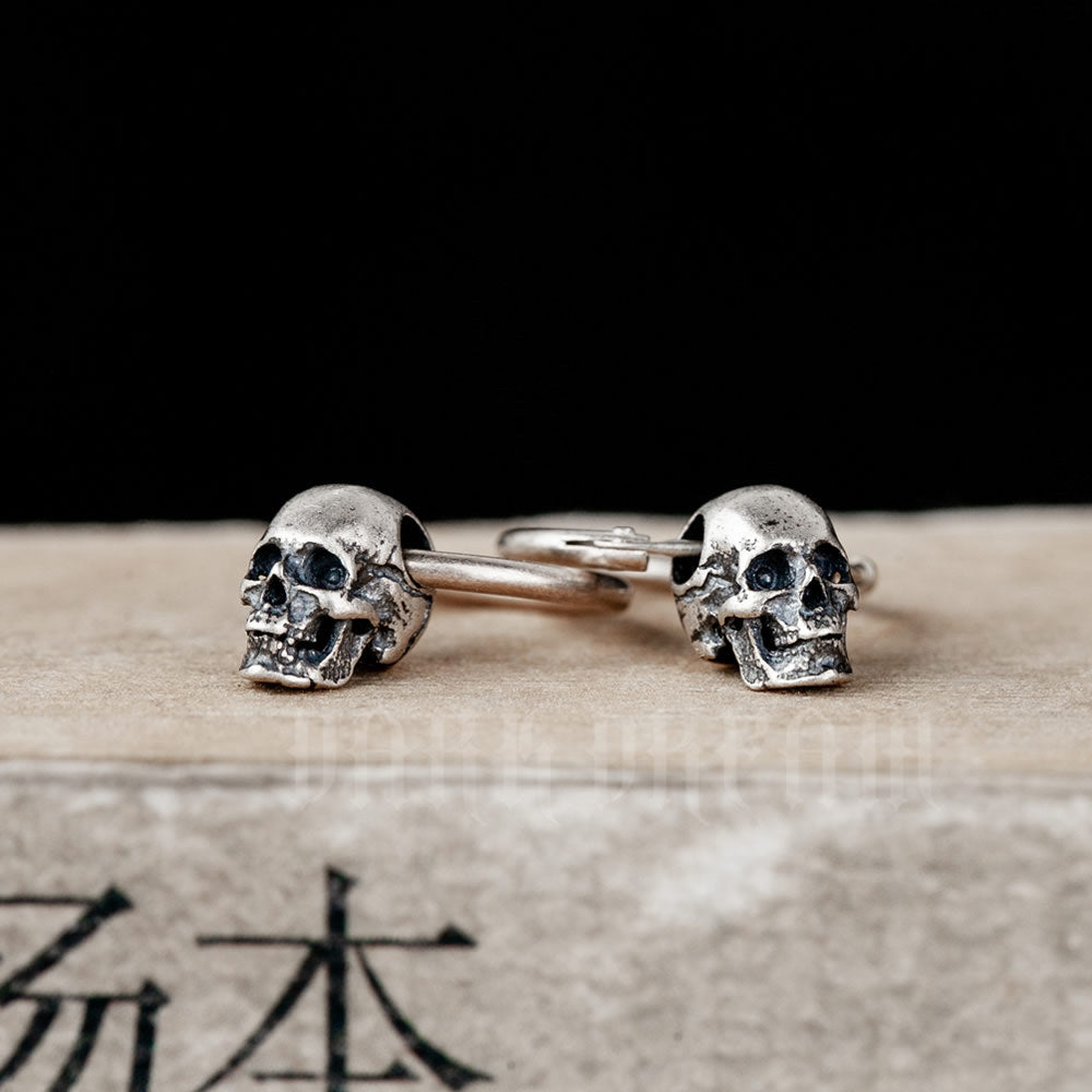 Fashion S925 Silver Retro Skull Gothic Series Hypoallergenic Earrings