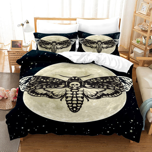 Household Acherontia Lachesis Printed Bed Sheet Bedding Set *9 styles