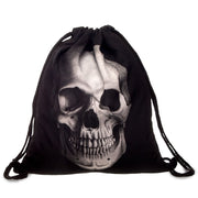 Cool 3D Digitally Printed Skull Drawstring Bag/ Backpack