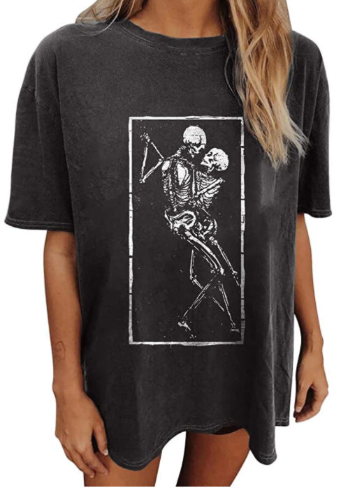 Women's Short Sleeved Vintage T-shirt Skull Print High Street Fashion *14 Styles
