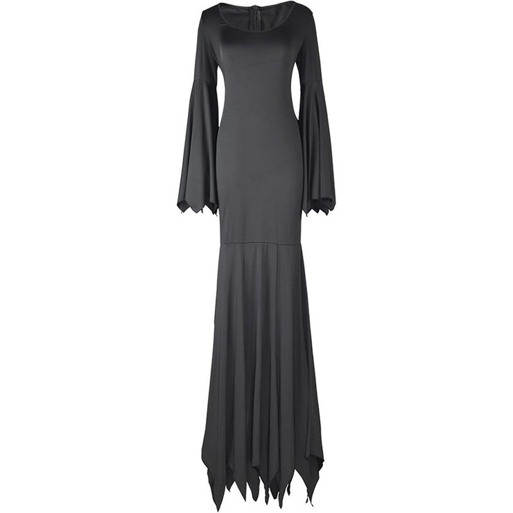 Black Women's Gothic Witch Bat Sleeve Dress Halloween Cosplay Costume Vintage
