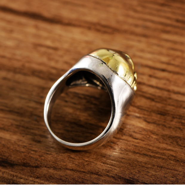 S925 Silver, One Side Domineering Skull Ring