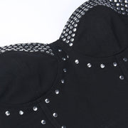 Women's night club Stud Metal Suspender Top
