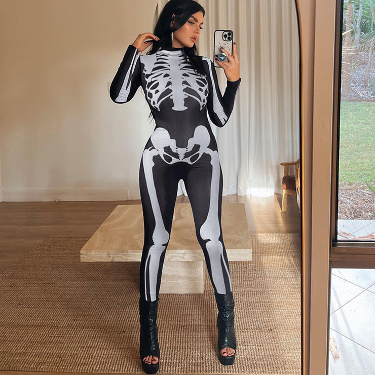 Women's Fashion Skull Skeleton Jumpsuit