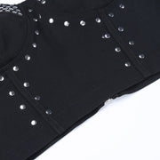 Women's night club Stud Metal Suspender Top