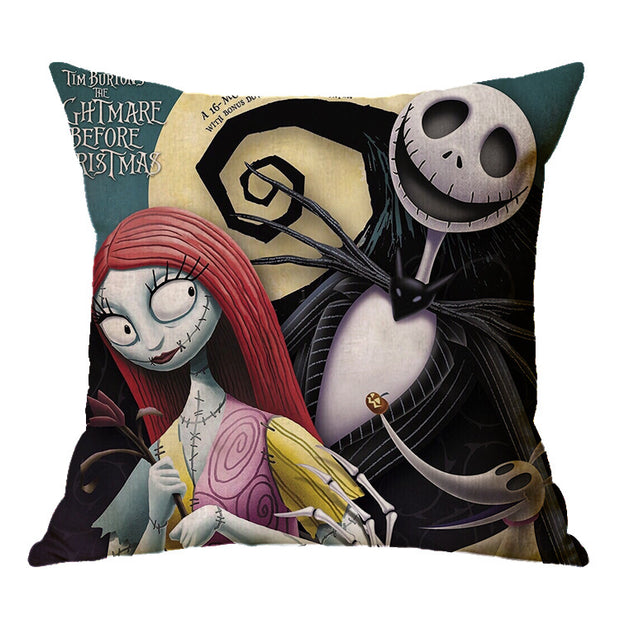 Linen Skull Halloween-inspired Nightmare Xmas Pillow Cover *29 Styles