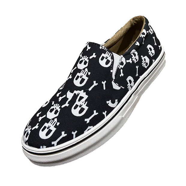 Always Halloween Skull Printed Canvas Design Shoes