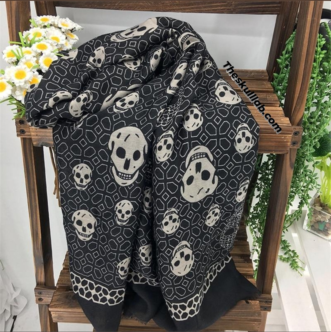 Skull scarf *2 colors Tan & Black