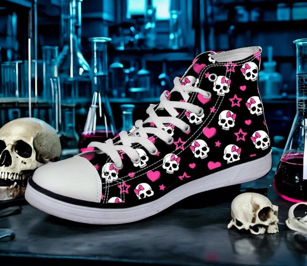 Skull Pattern Custom All Size Canvas Shoes