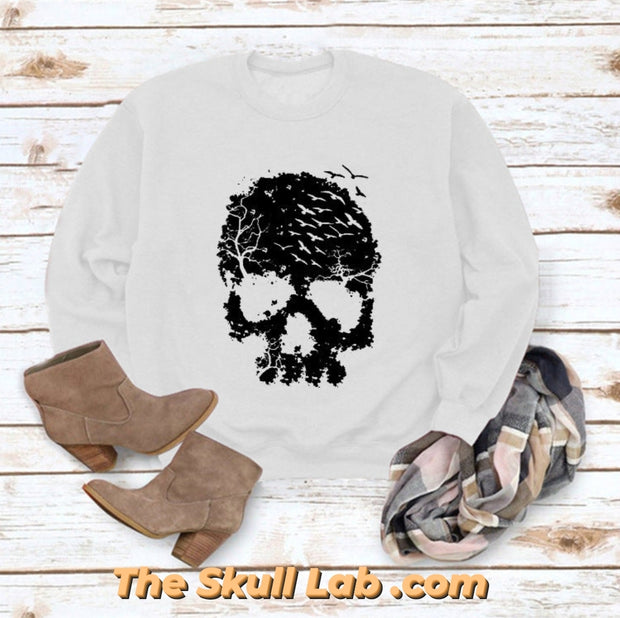 Women's Skull Print Blouse Loose fitting Long Sleeve