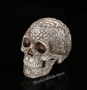 Resin Plum Blossom Sculpture. Home, Garden, or Office Art, Carved Realistic Skull Decor