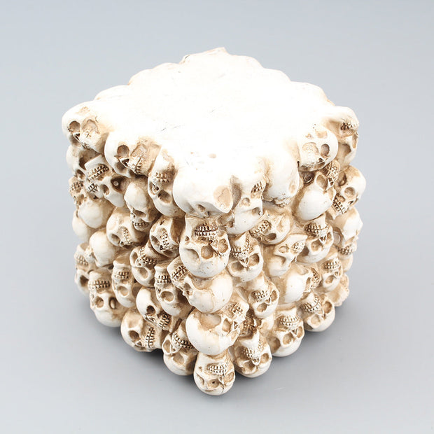 Small square skull pen holder
