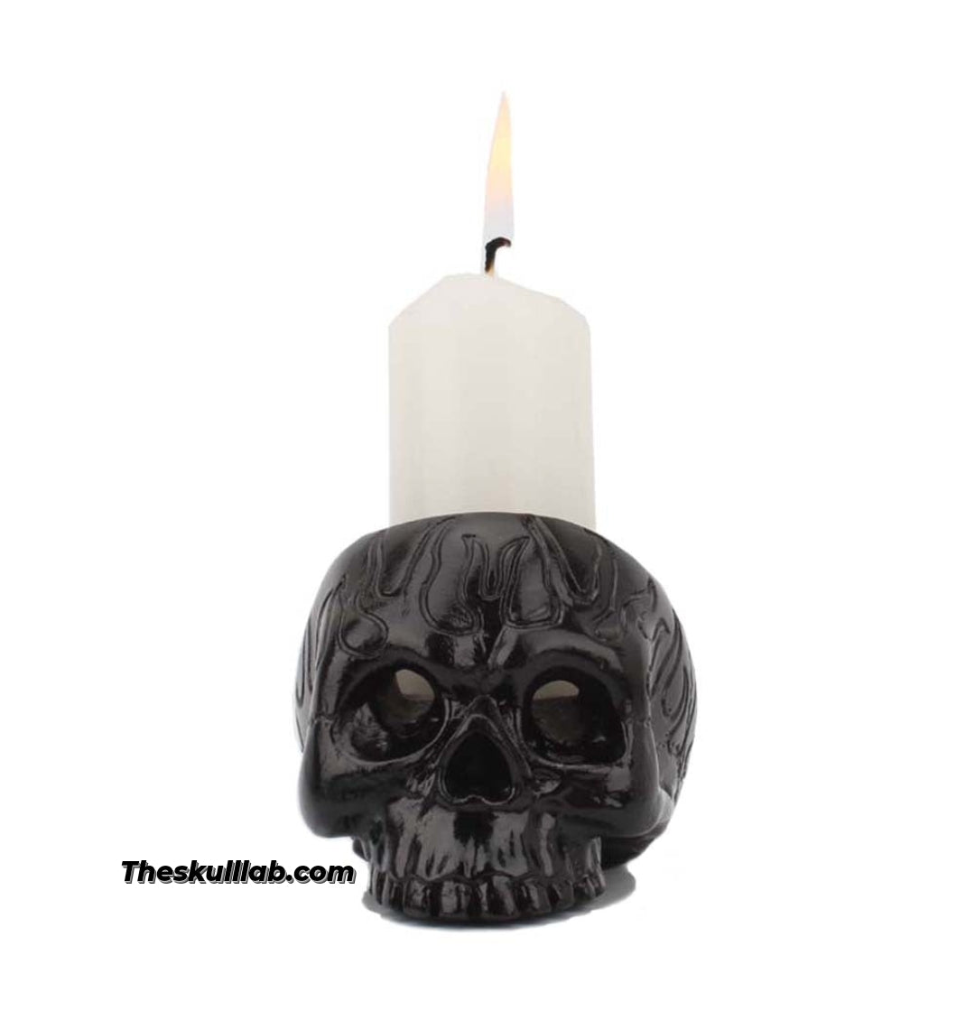 Black Small Skull Candle Holder