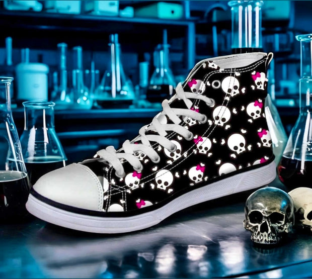 Skull Pattern Custom All Size Canvas Shoes