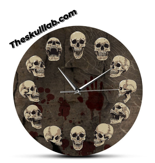 Skull Pattern Horror Decorative Clock